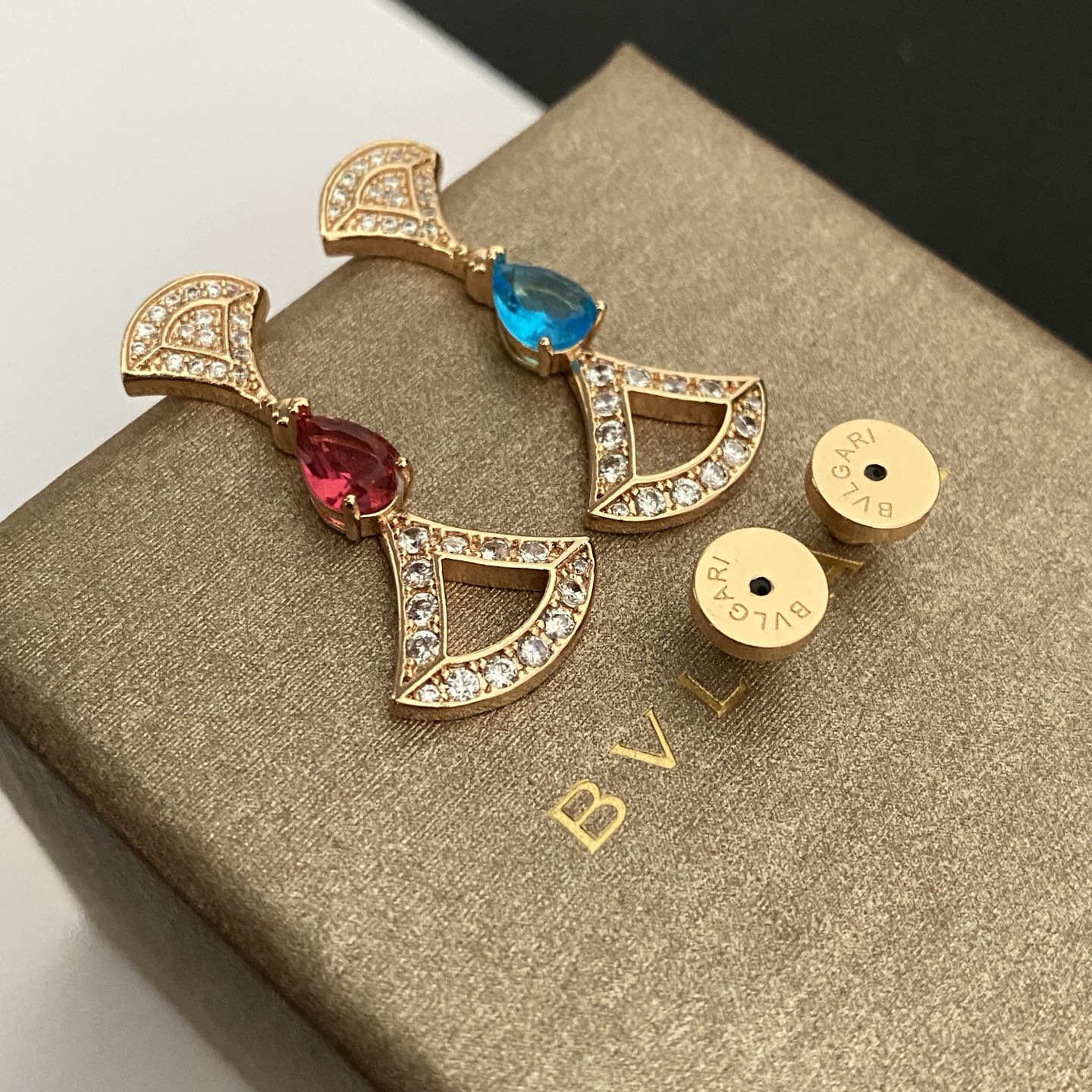 ファッション 扇子 ドレス レジン カラーブロック クリスタル スター ピアス 画像 6