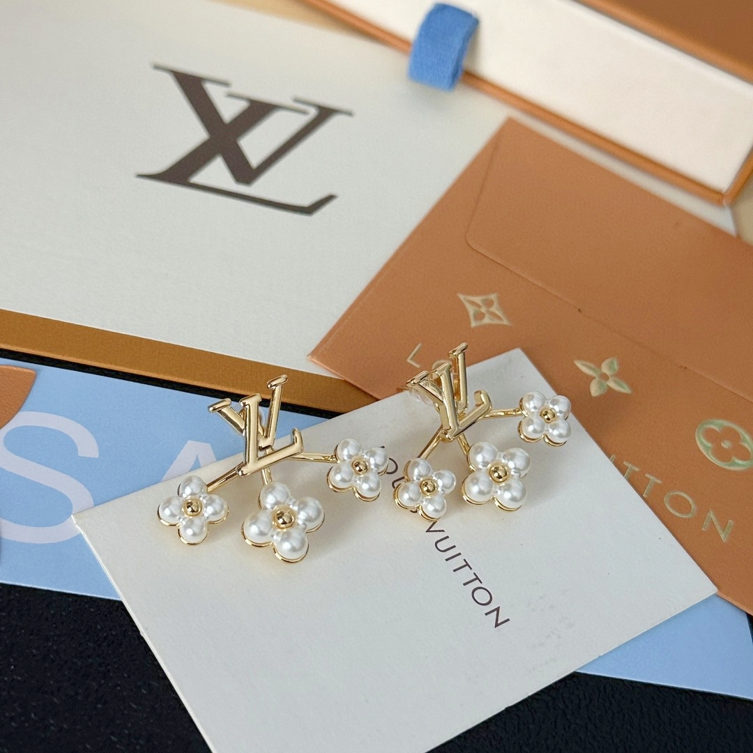 ルイヴィトン パール ロゴレター ピアス ホワイト 画像 8
