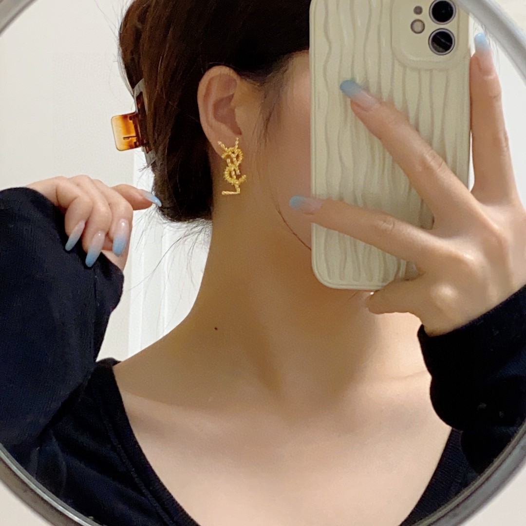 サンローラン ロゴレター YSLロゴ ピアス ゴールド シルバー 画像 6