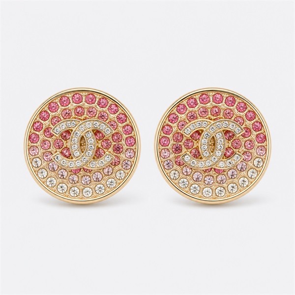 シャネル CCロゴ エナメル ピアス ゴールド ピンク