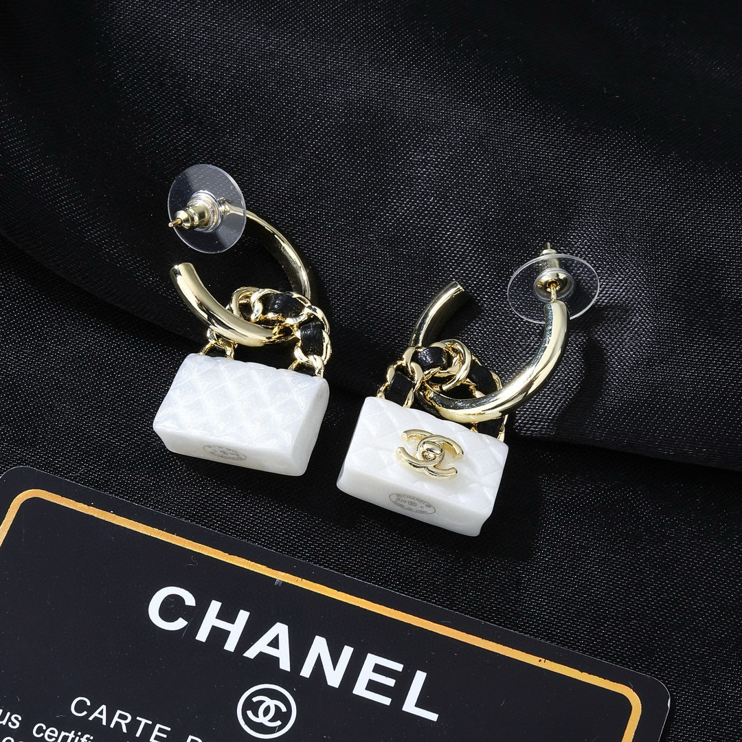 シャネル バッグモチーフ ピアス ミニバッグ フープ 画像 6