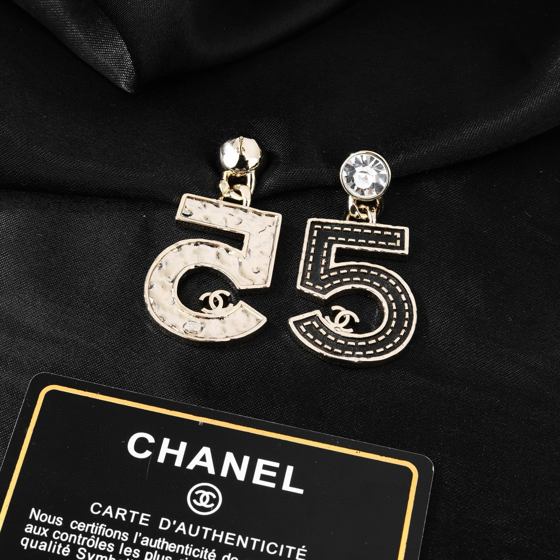 シャネル ピアス No.5 クリスタル No.5 ブラッククリスタル 画像 6