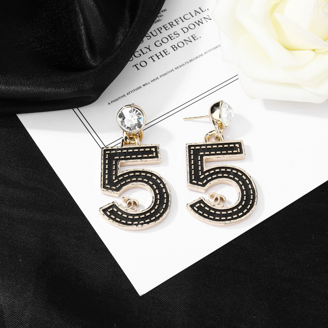 シャネル ピアス No.5 クリスタル No.5 ブラッククリスタル 画像 9