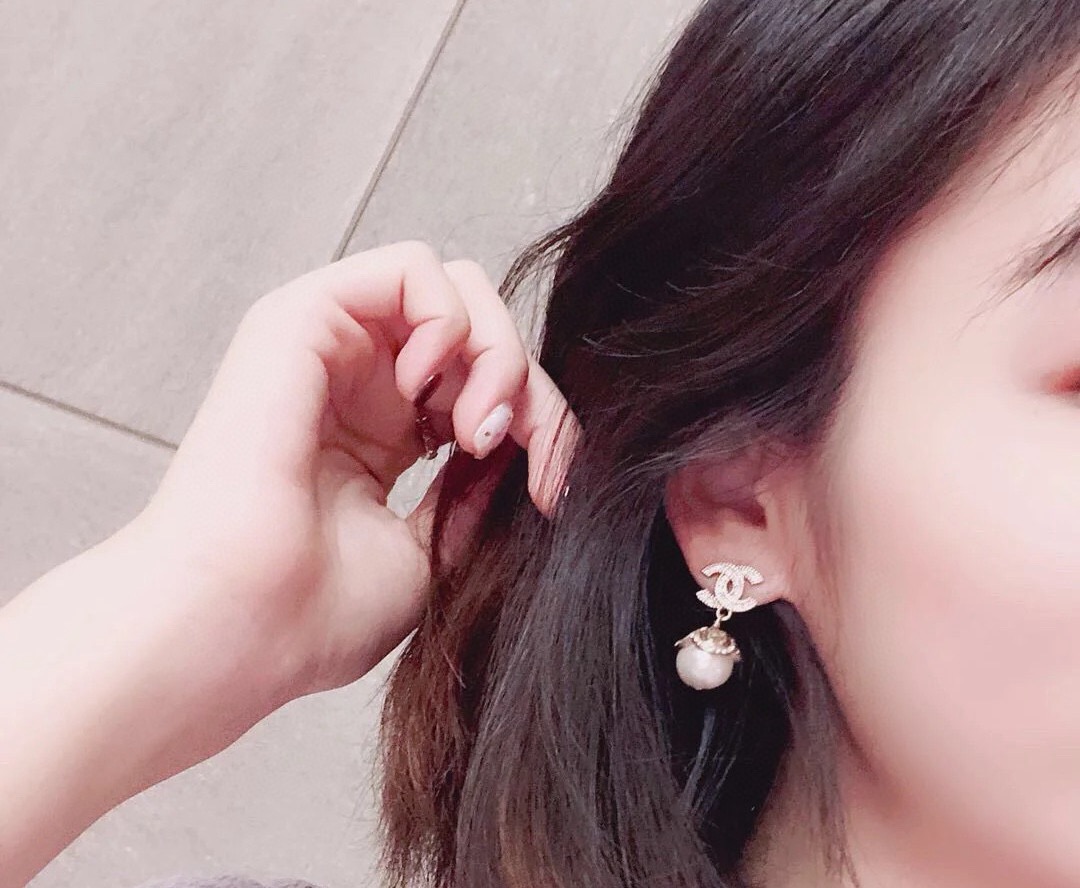 シャネル CCロゴ パール ピアス ホワイト 画像 6
