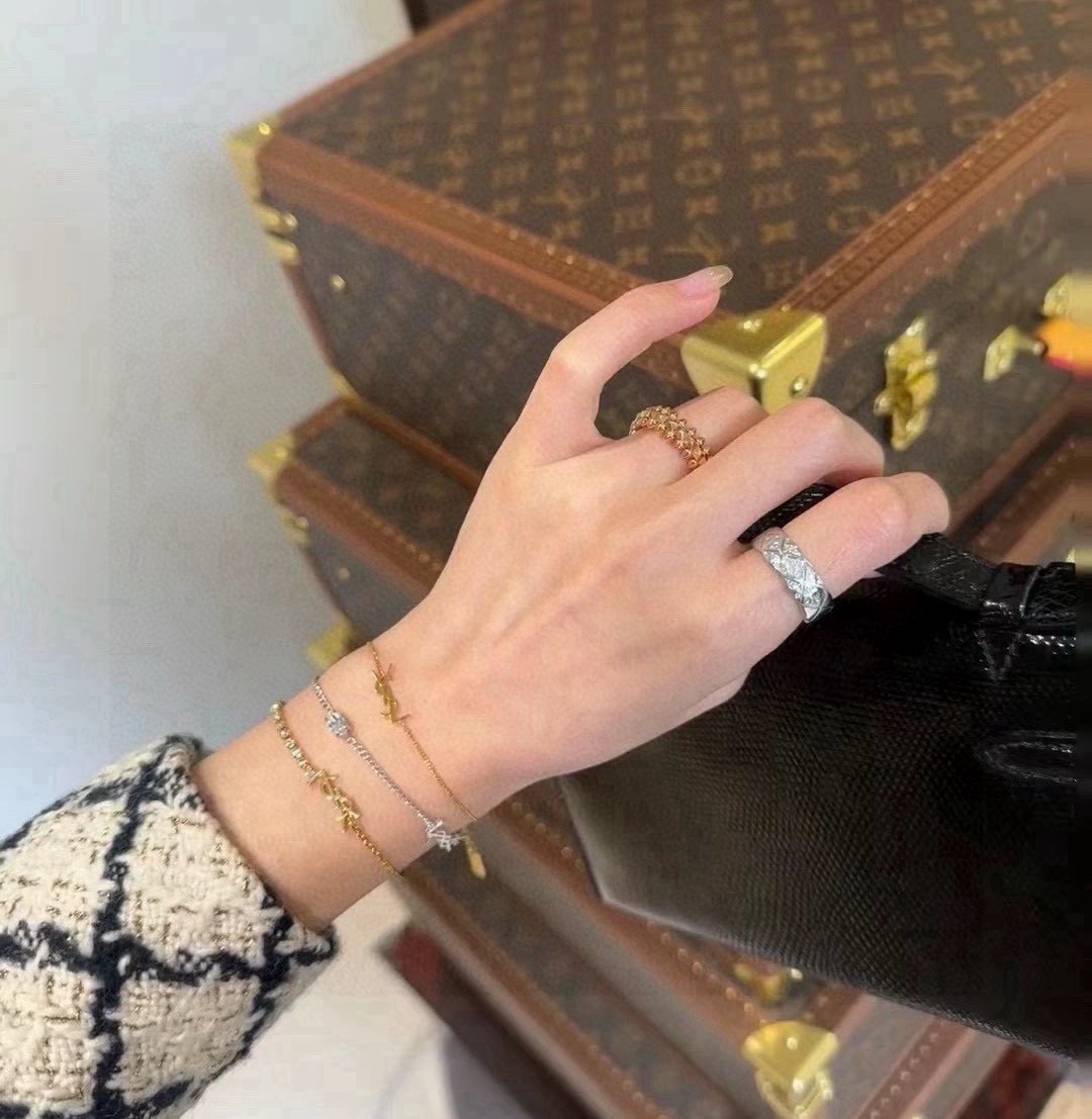 サンローラン YSLロゴ チェーン ブレスレット ゴールド 画像 8