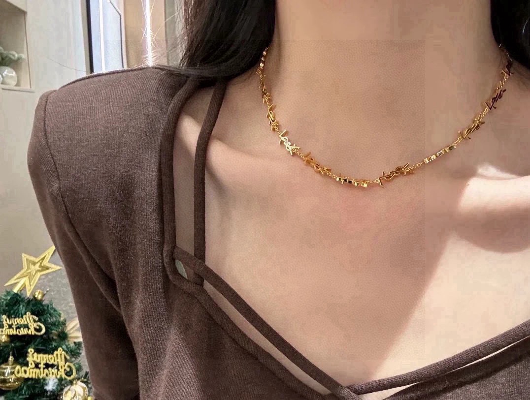 サンローラン YSLロゴ ネックレス ゴールド 画像 5