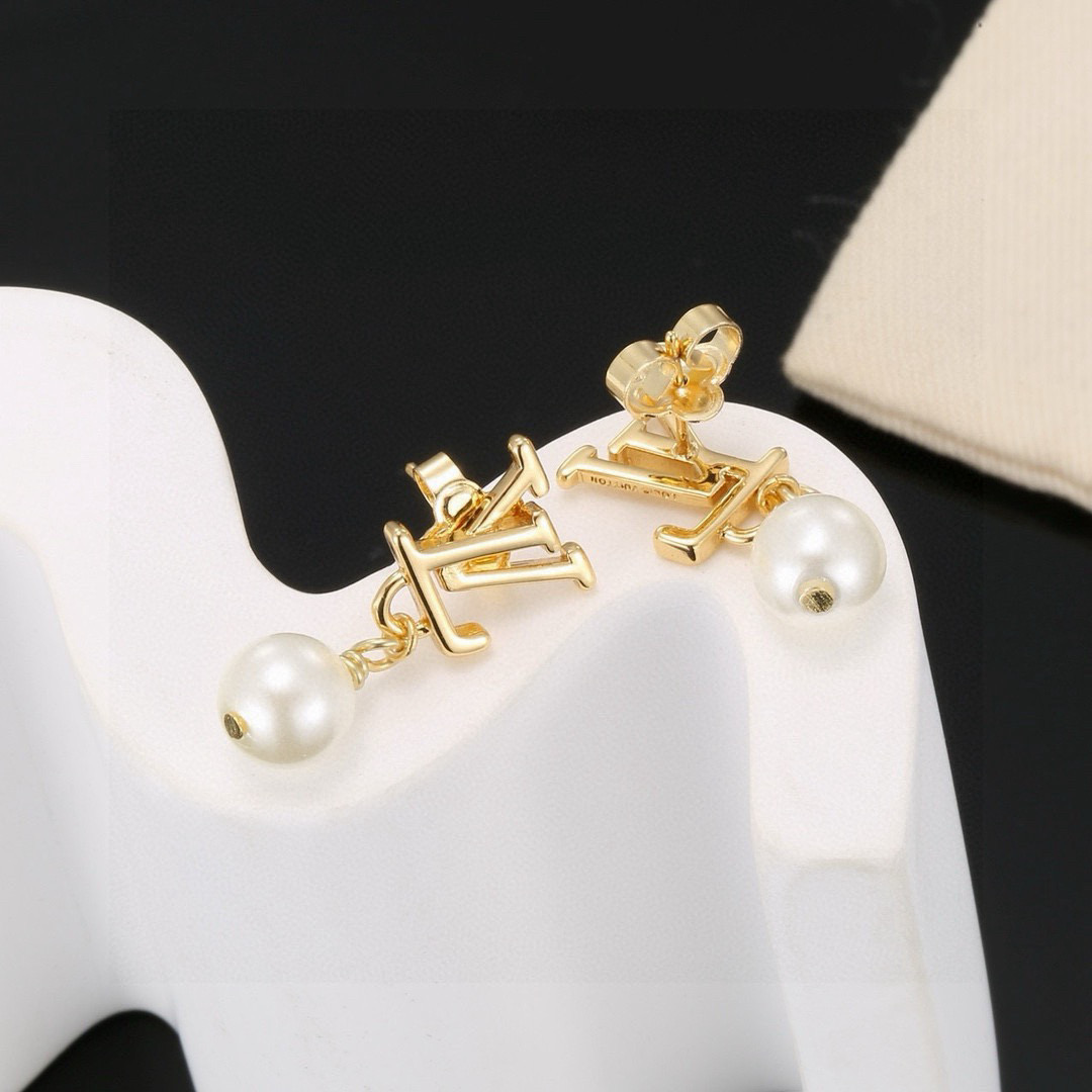 ルイヴィトン ロゴレター スター ピアス パールドロップ 画像 5