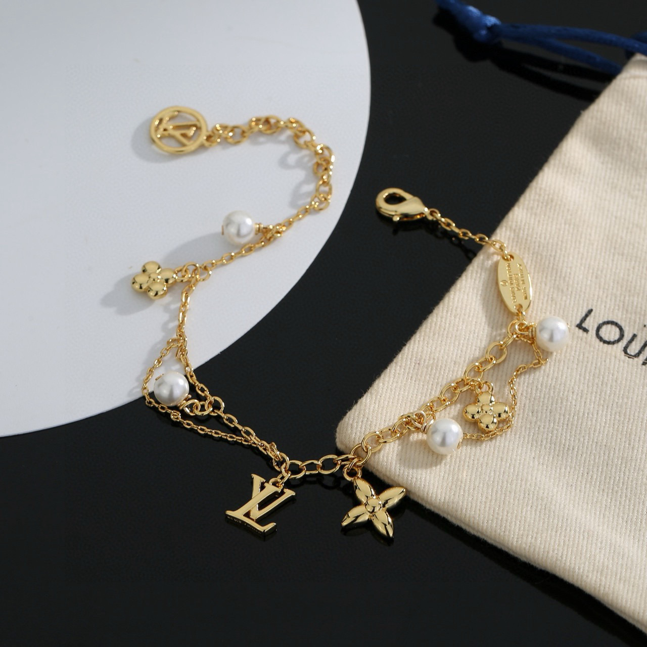ルイヴィトン ロゴレター LV Twig スター チェーン ブレスレット 画像 6