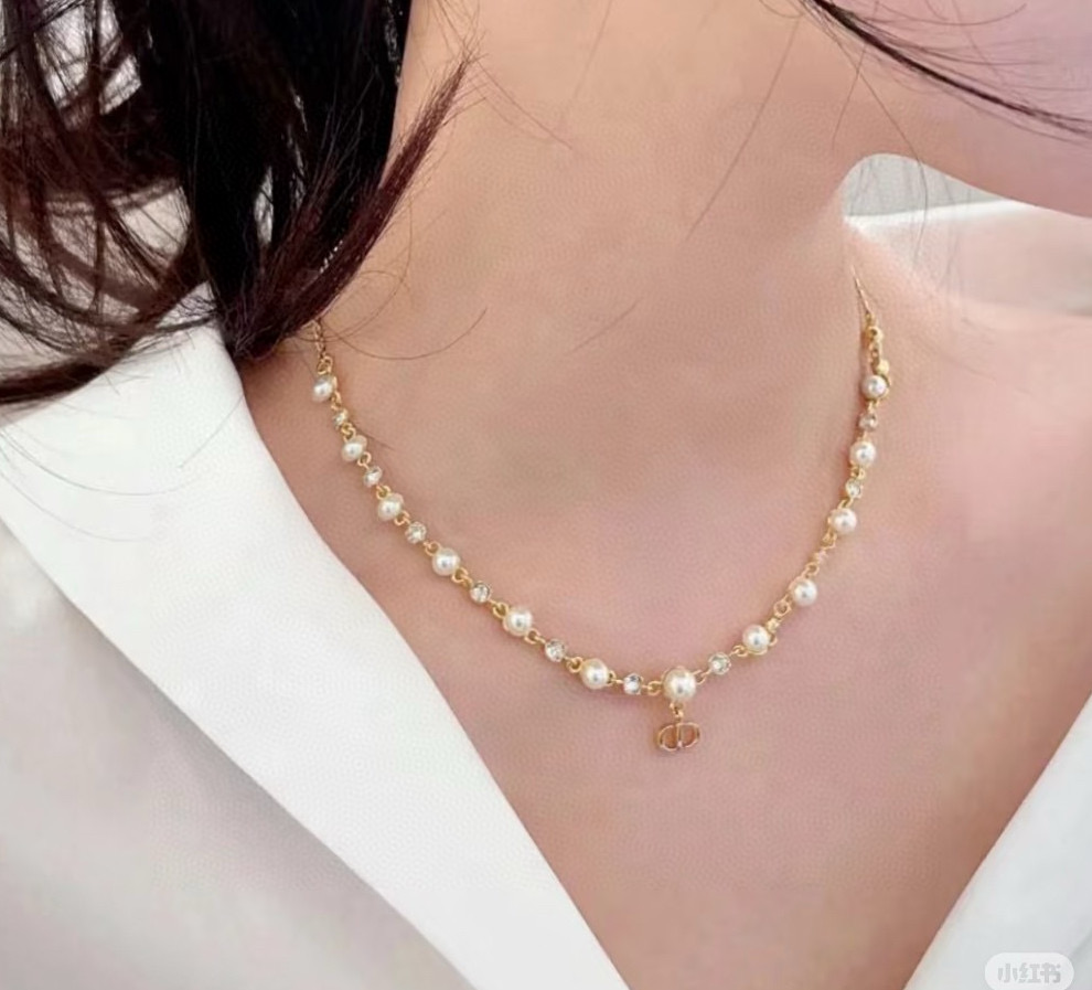 ディオール ロゴレター J'Adior ヴィンテージ ネックレス パールステーション 画像 8