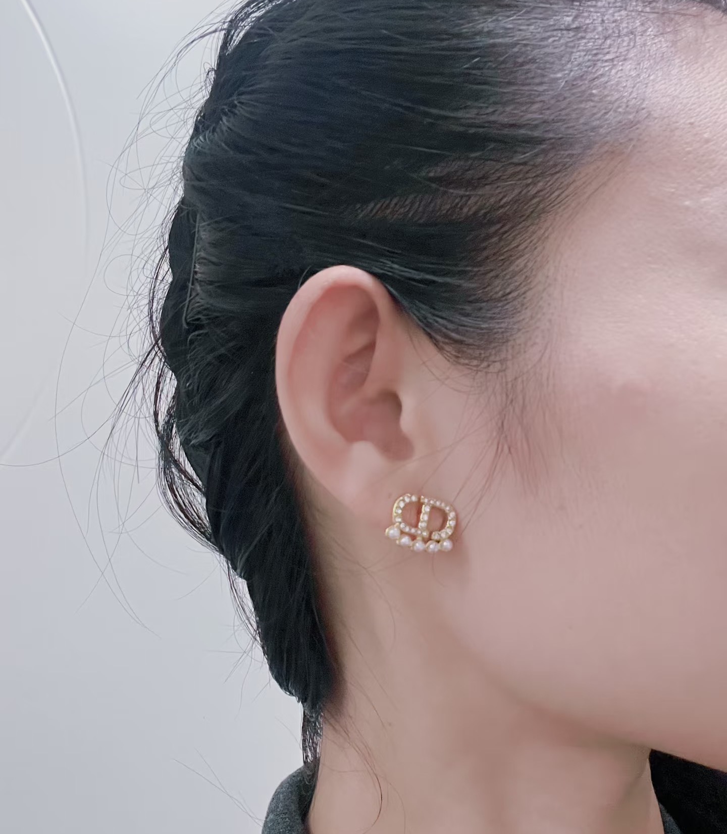 ディオール パール ロゴレター ピアス シルバー ホワイト レッド 画像 5