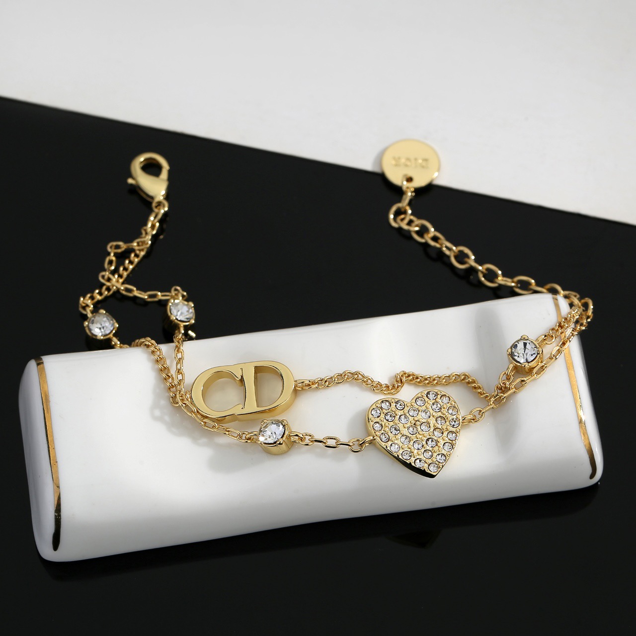 ディオール ダブルレイヤー チェーン スクエア ブレスレット 詳細画像 1