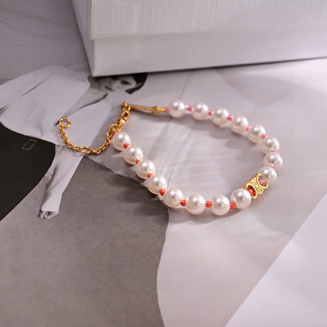 セリーヌ イエロー ゴールド ハート Precious ネックレス ピンク パール セット 画像 6