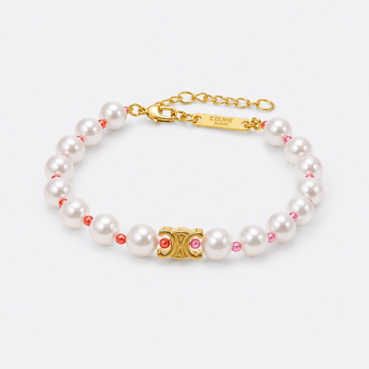 セリーヌ イエロー ゴールド ハート Precious ネックレス ピンク パール セット