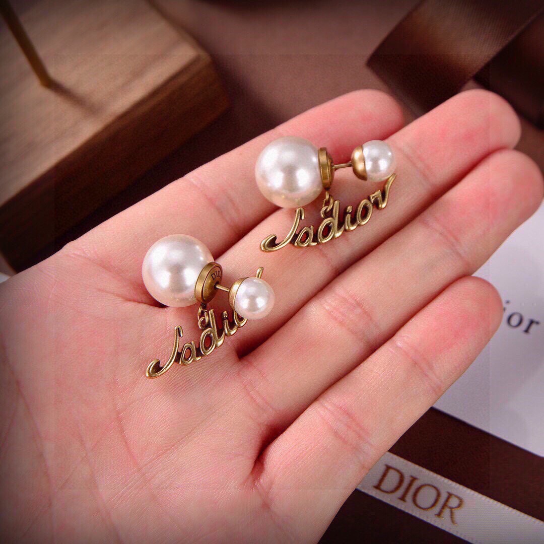 ディオール イエロー ゴールド ロゴレター ピアス 画像 6