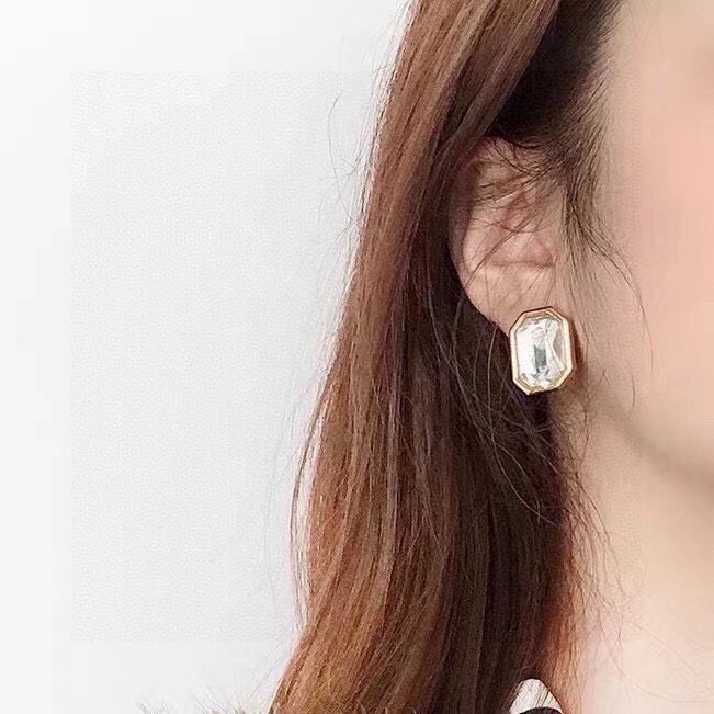 バレンシアガ イエロー スクエアクリスタル ピアス 画像 4