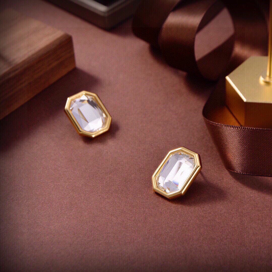 バレンシアガ イエロー スクエアクリスタル ピアス 画像 6