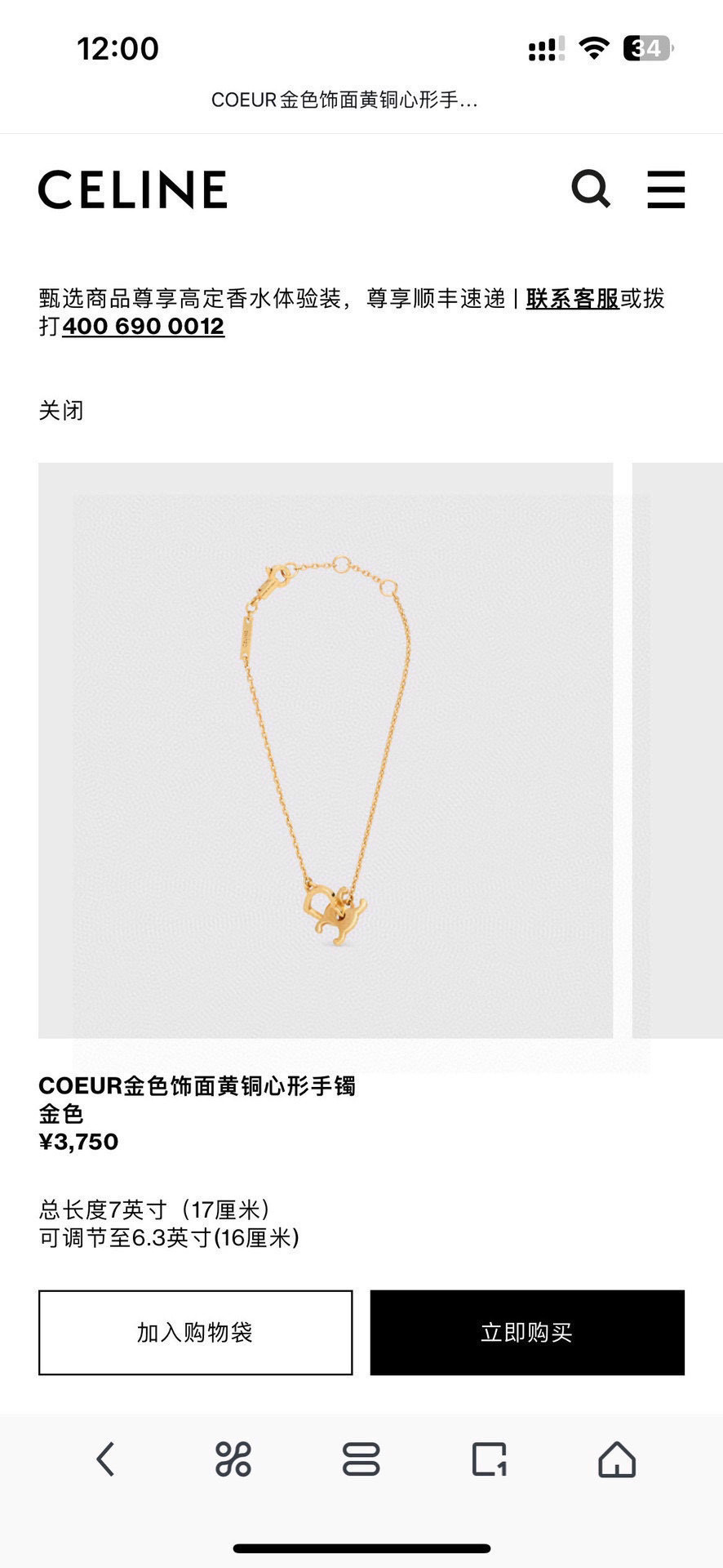 セリーヌ ハート ペンダント ネックレス ゴールド レッド 画像 5