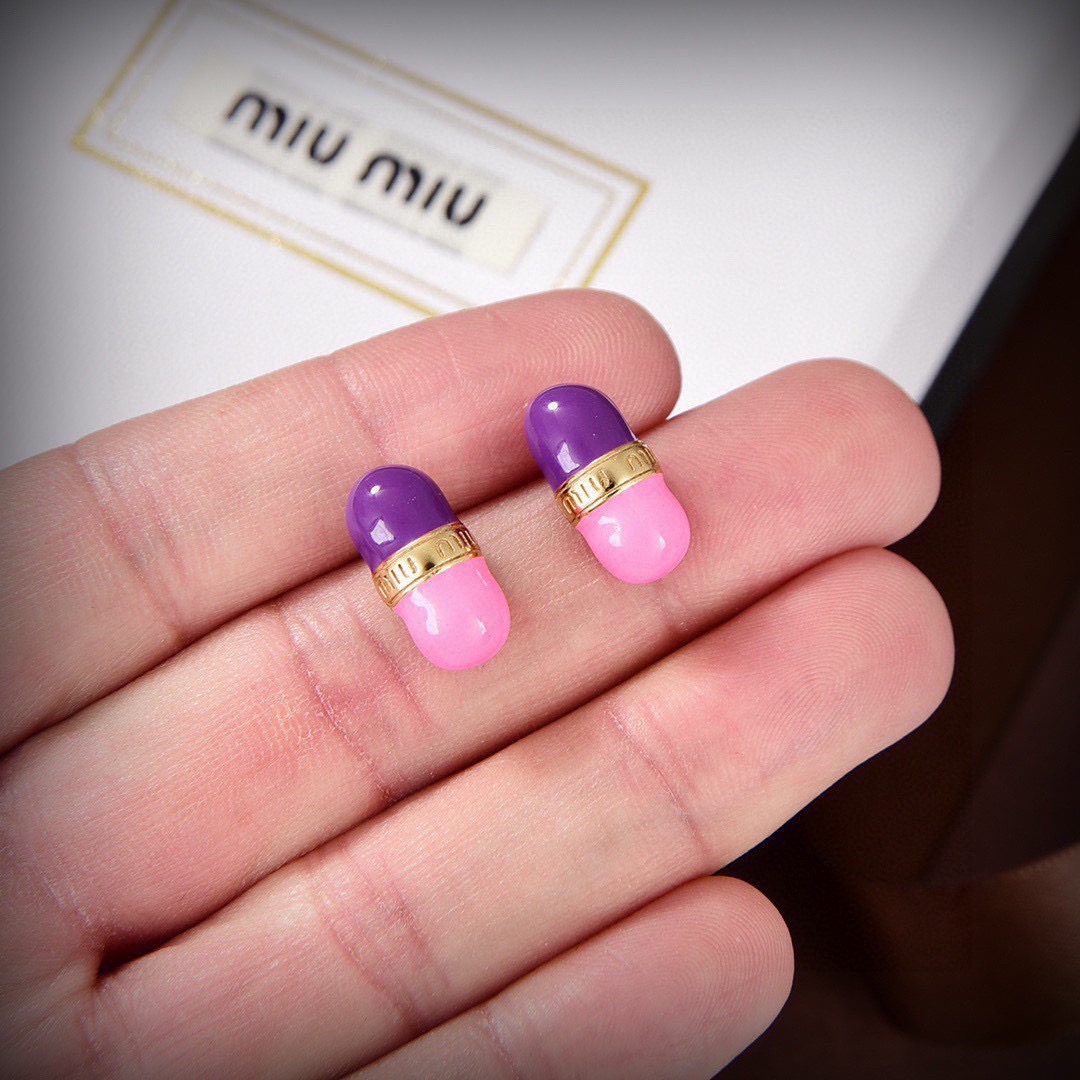 ミュウミュウ カラーピル ドロップ ピアス ピンク ブルー 画像 7