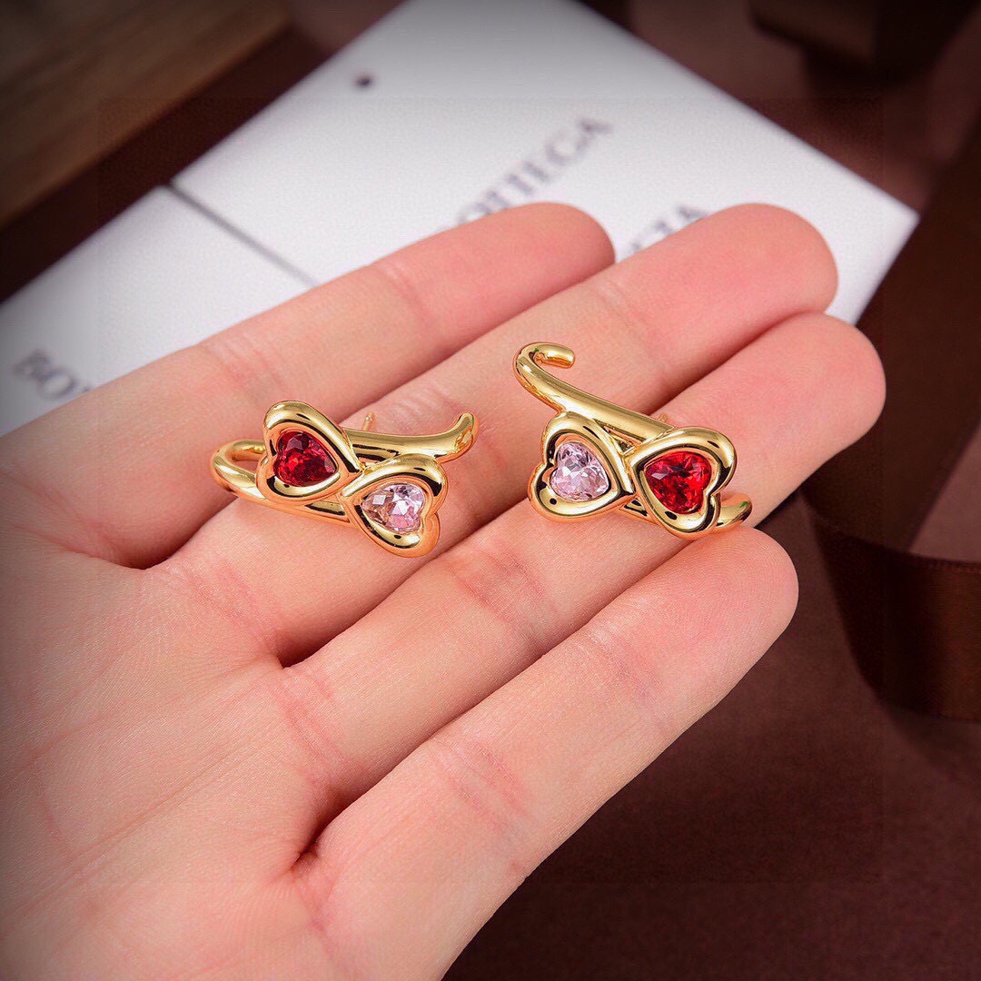 ボッテガ ヴェネタ ピアス ゴールド ハート フープ 画像 7