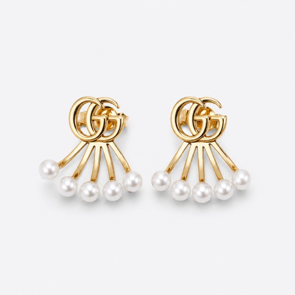 グッチ ロゴレター ピアス パール ファン ドロップ