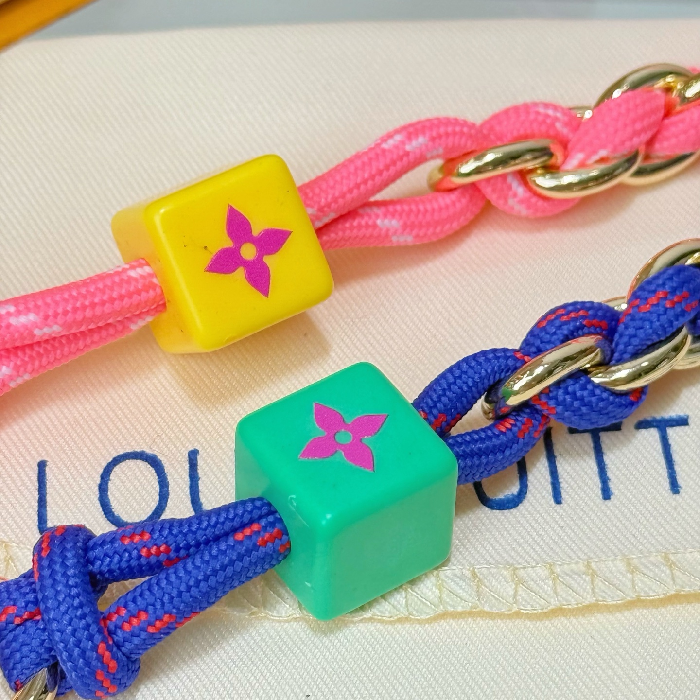 ルイヴィトン ピンク ネイビーブルー ゴールド チェーン バッグチャーム キーホルダー 画像 8