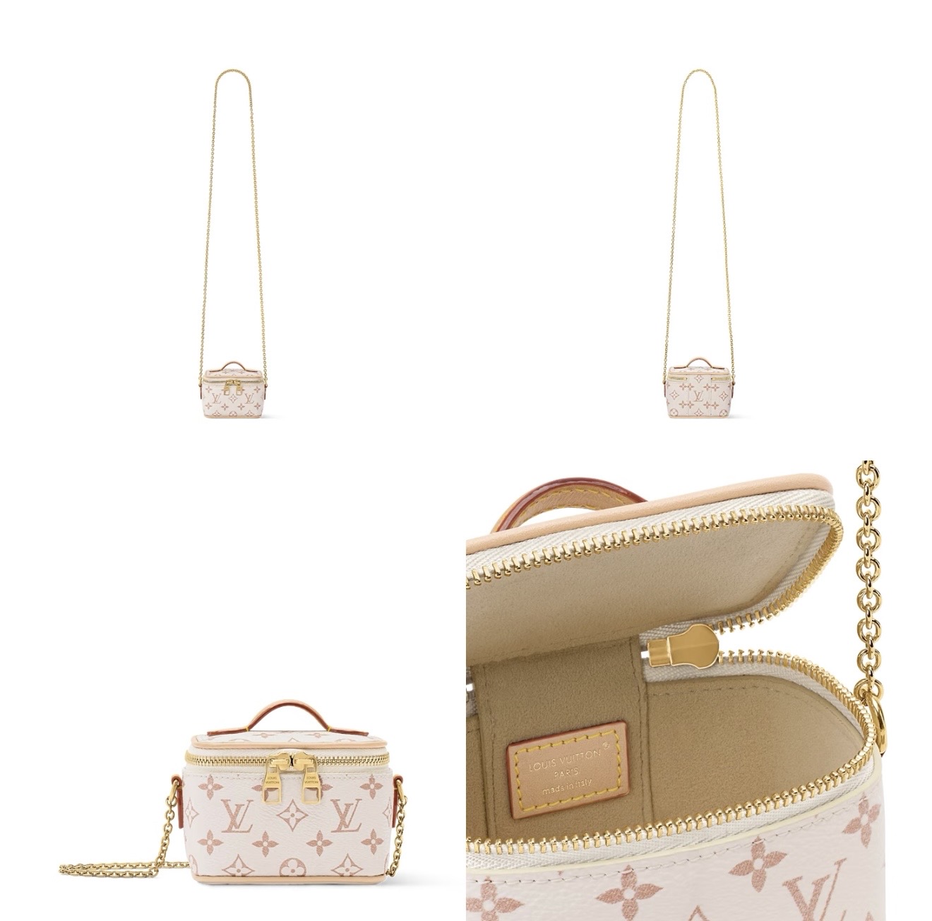 ルイヴィトン Micro Vanity Case デューン ベージュ ホワイト ブラウン モノグラム セット M03812 詳細画像 2