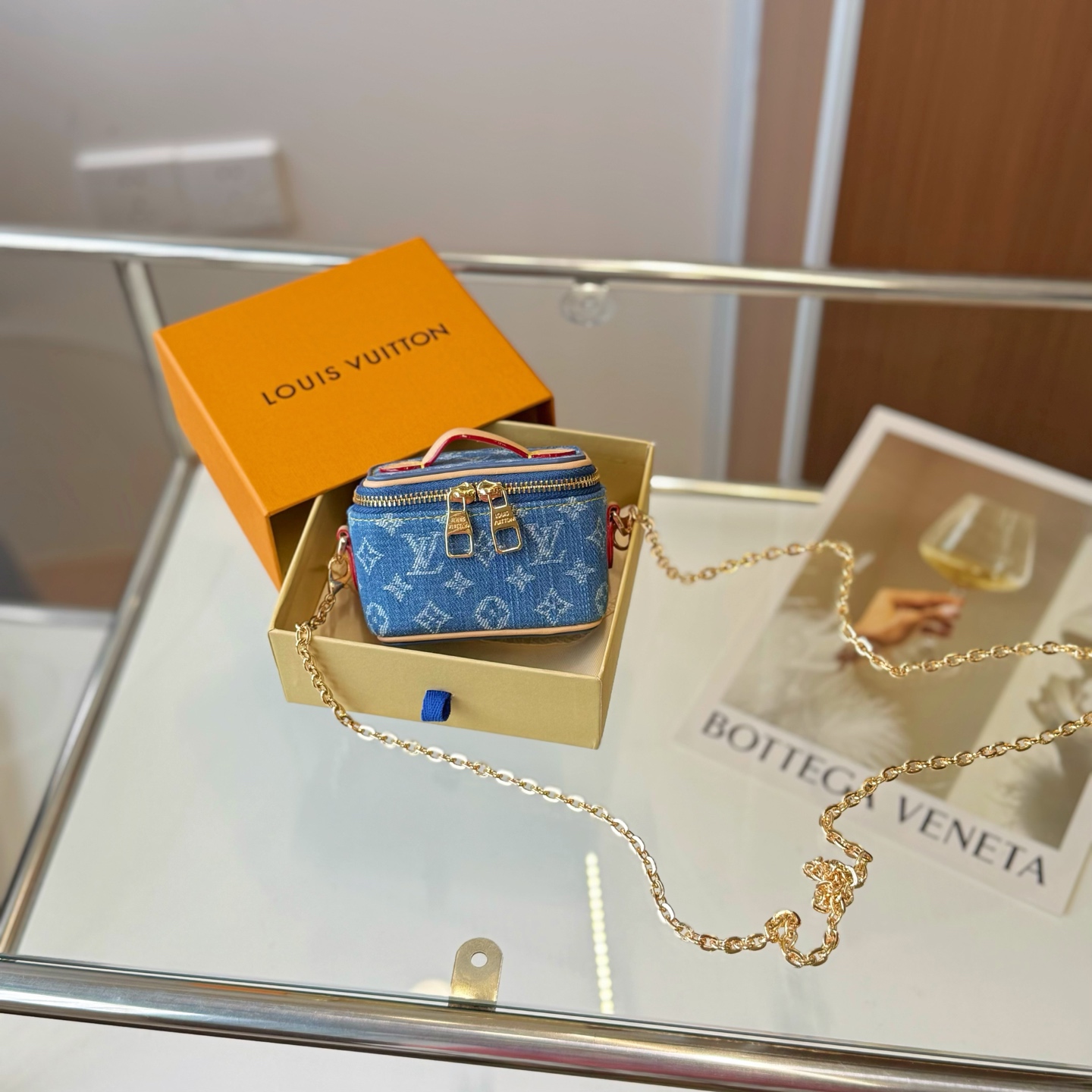 ルイヴィトン Micro Vanity Case デューン ベージュ ブルー モノグラム M03812 画像 4