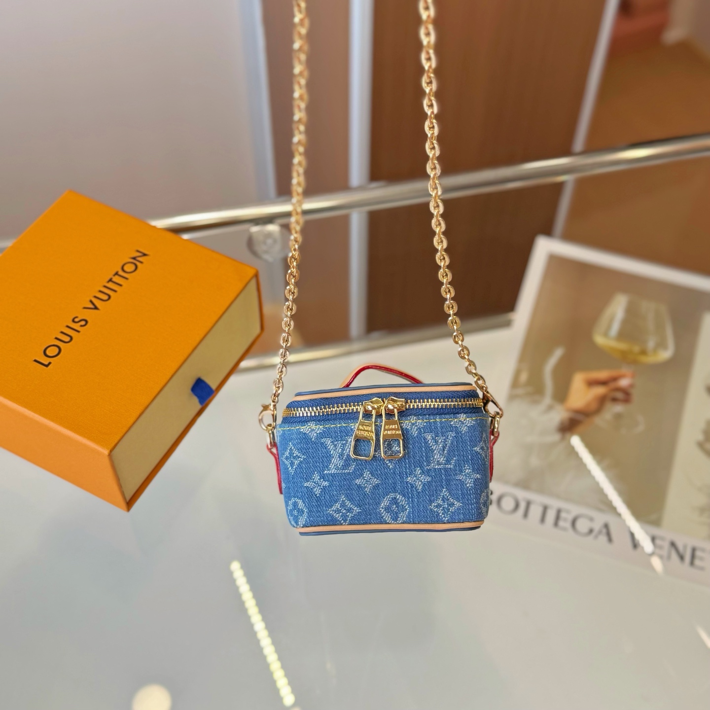 ルイヴィトン Micro Vanity Case デューン ベージュ ブルー モノグラム M03812 画像 7