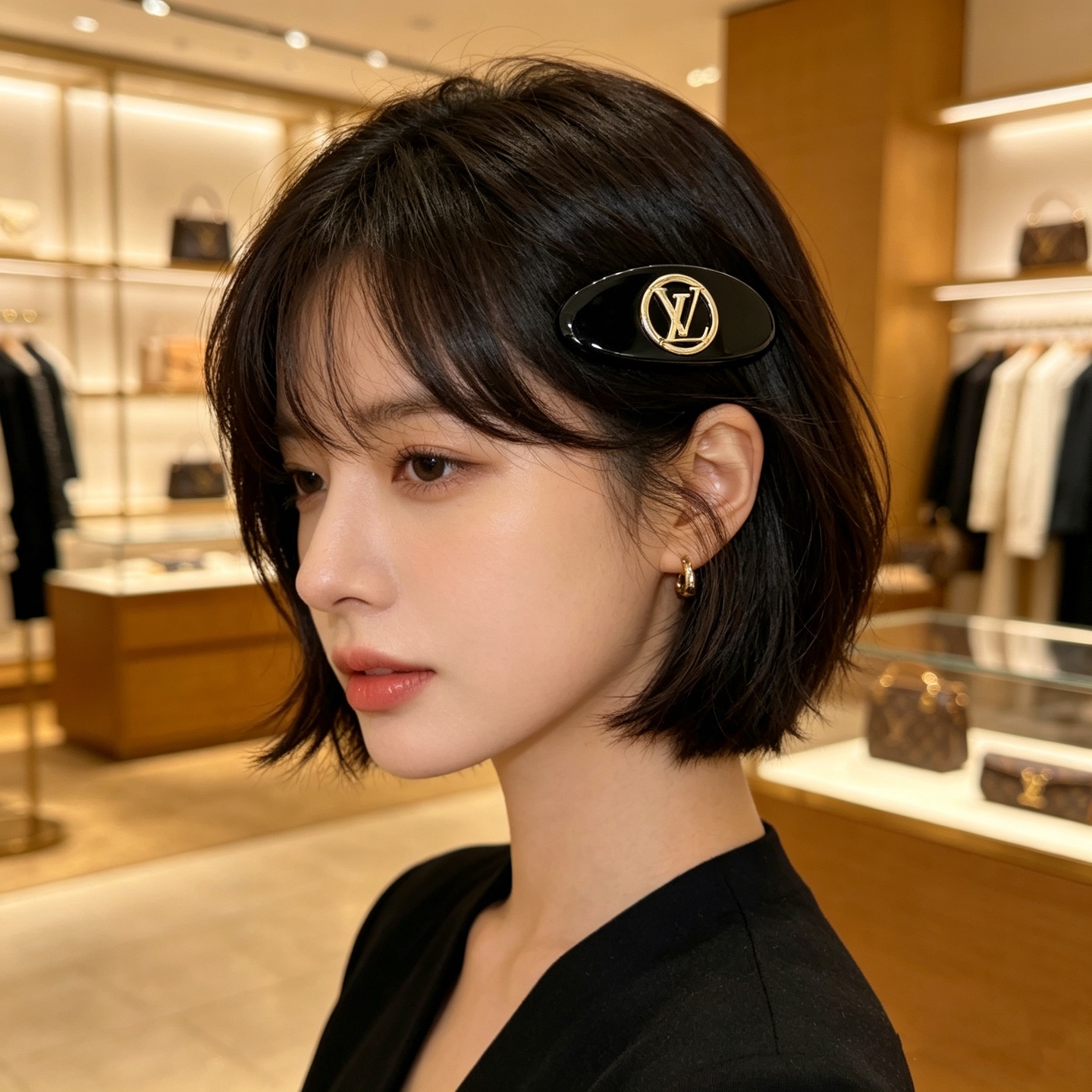 ルイヴィトン ラウンド ゴールド マルチカラー ヘアクリップ ブラック べっ甲 セット 画像 7