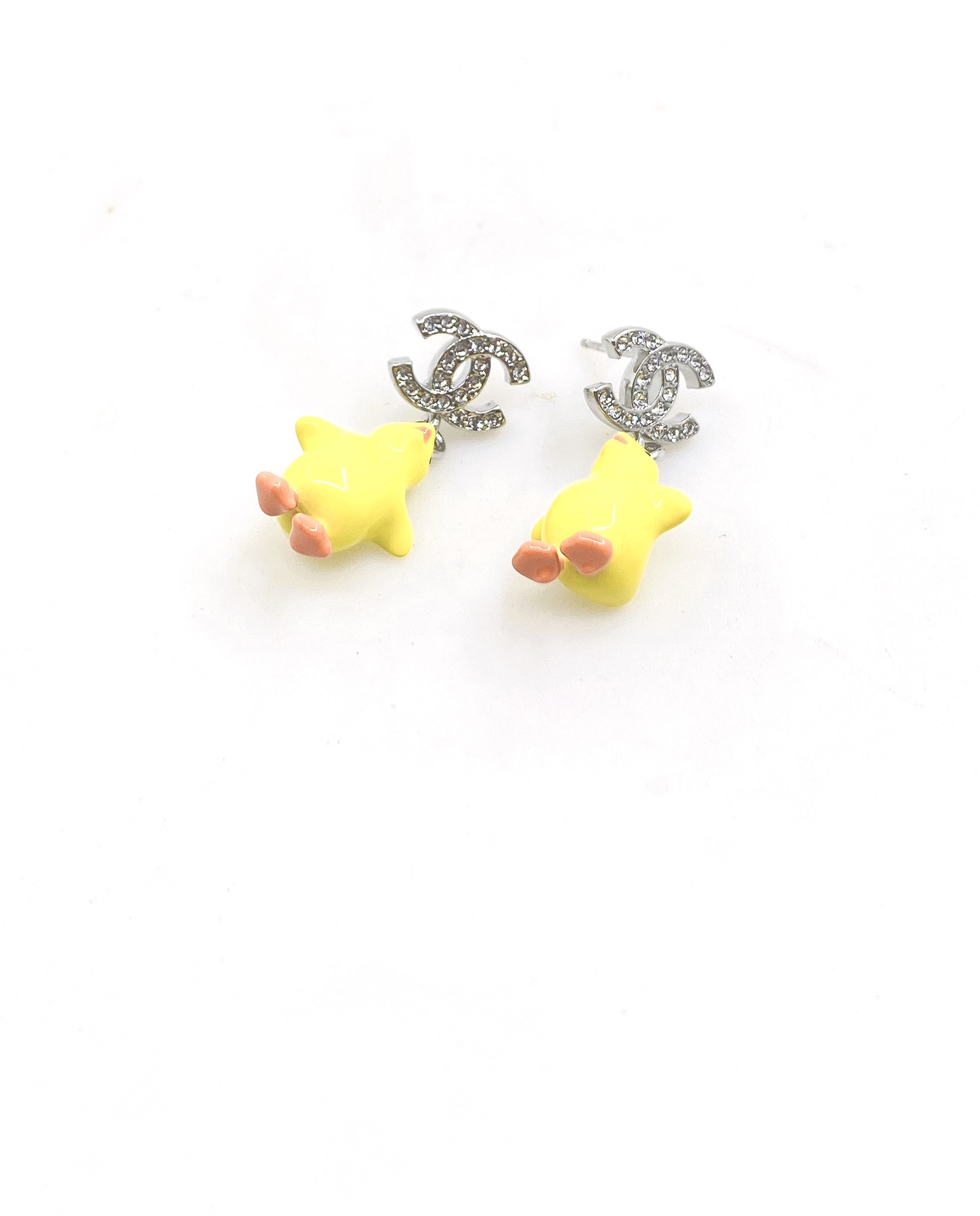 シャネル ピアス イエローゴールド イエロー フラワー スタッド 画像 4