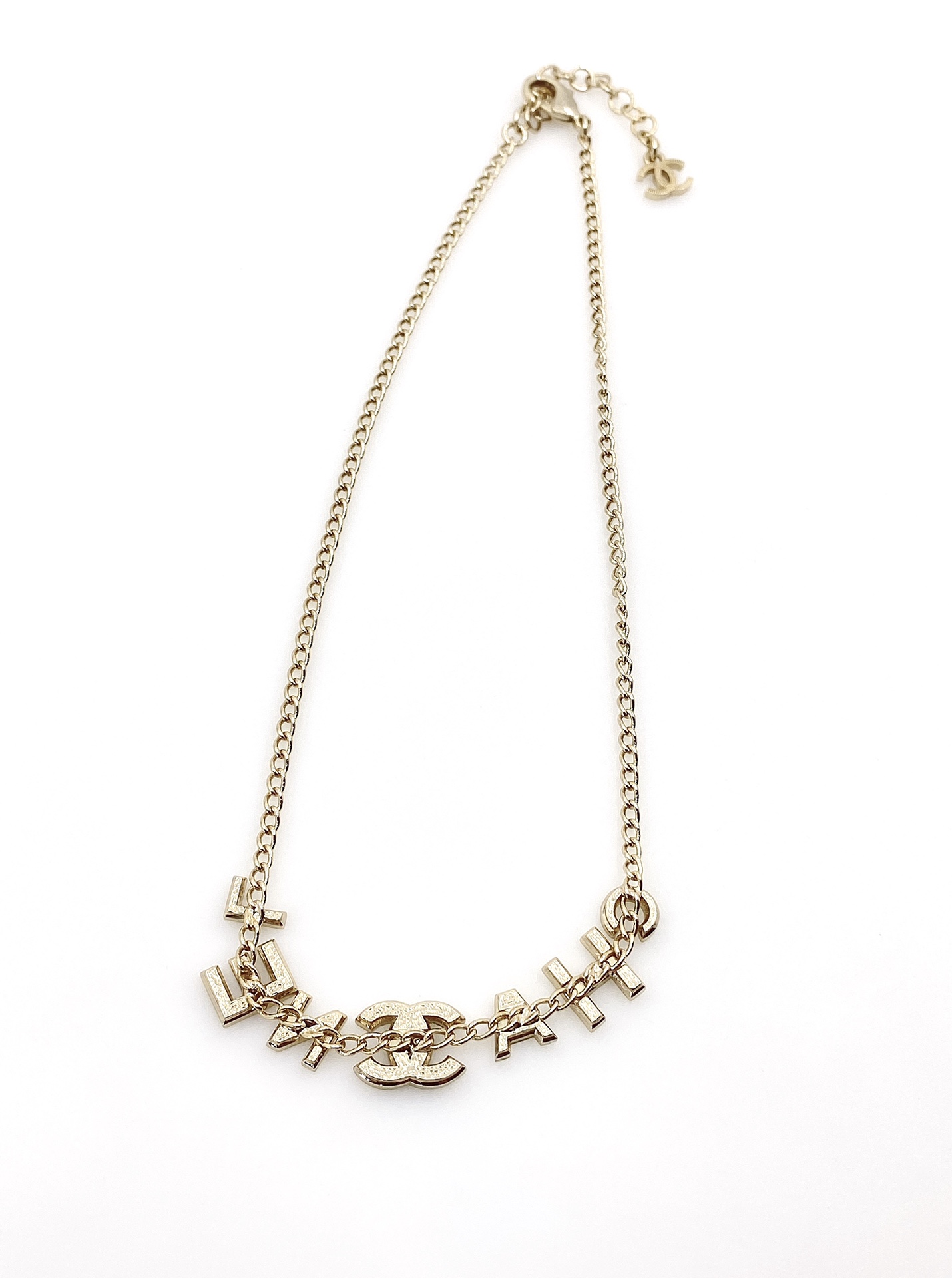 ファッション Cレター クリスタル ペンダント ネックレス シルバー 画像 6