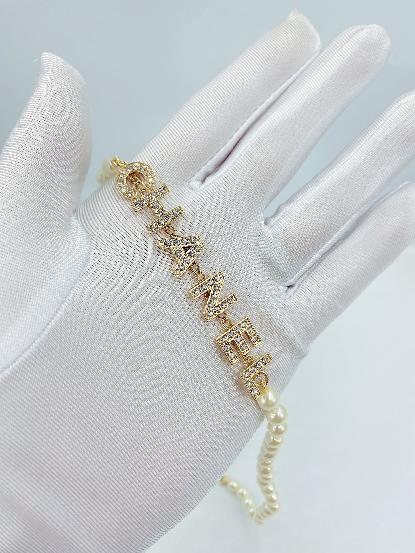 シャネル ロゴ レター パール ネックレス パール ロゴ クラスター 画像 6