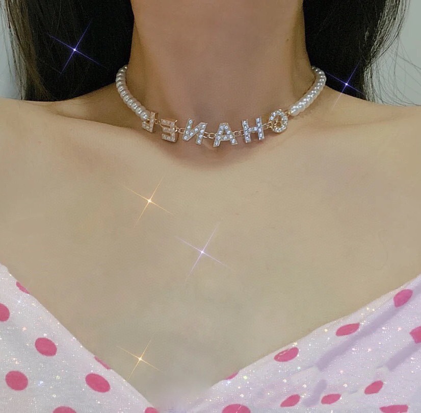 シャネル ロゴ レター パール ネックレス パール ロゴ クラスター 画像 8