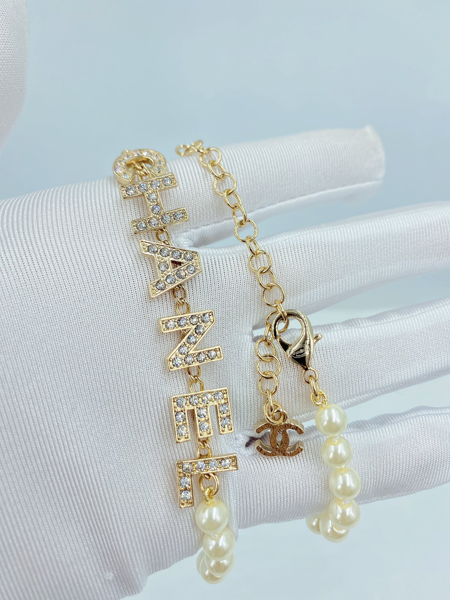 シャネル ロゴ レター パール ネックレス パール ロゴ クラスター 画像 9