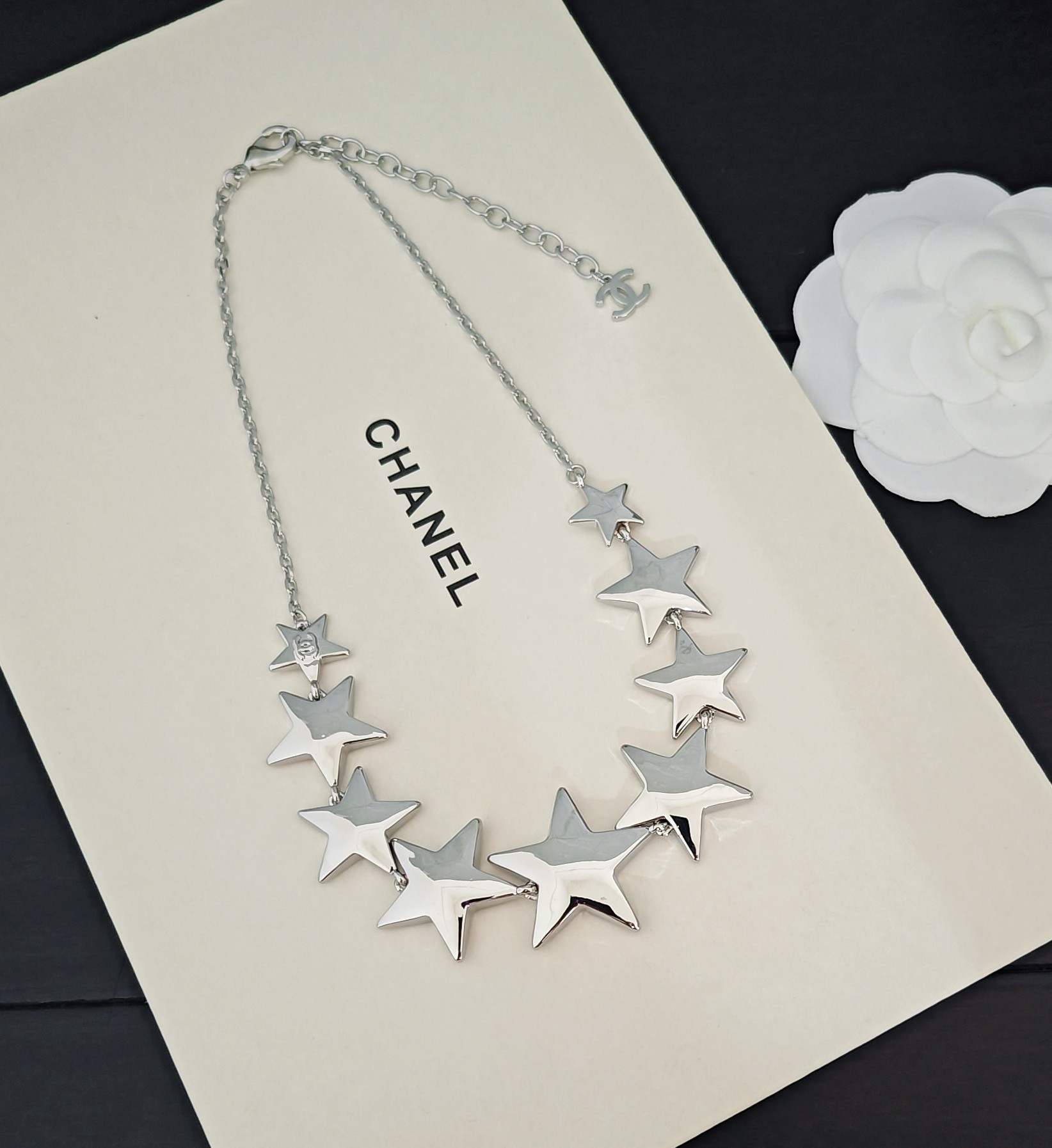 シャネル スター ネックレス イエローゴールド シルバー 画像 5