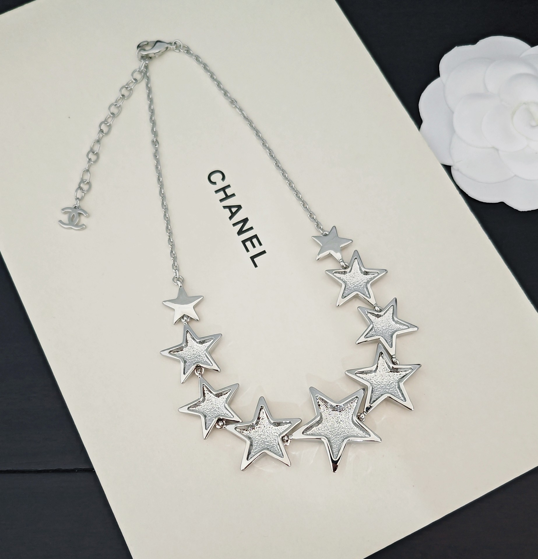 シャネル スター ネックレス イエローゴールド シルバー 画像 6