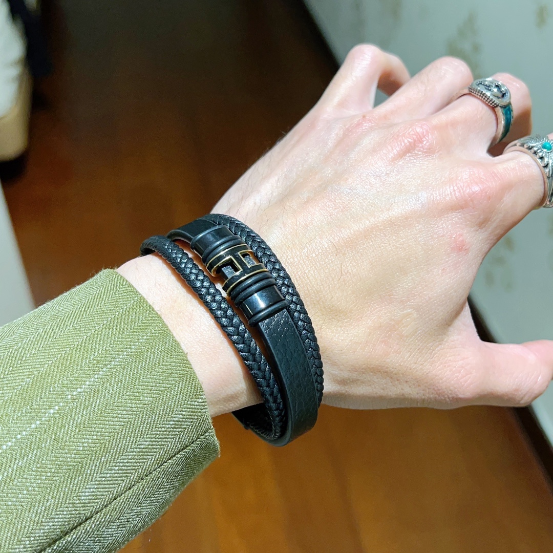 エルメス スター レザー コード ブレスレット イエローゴールド 画像 6