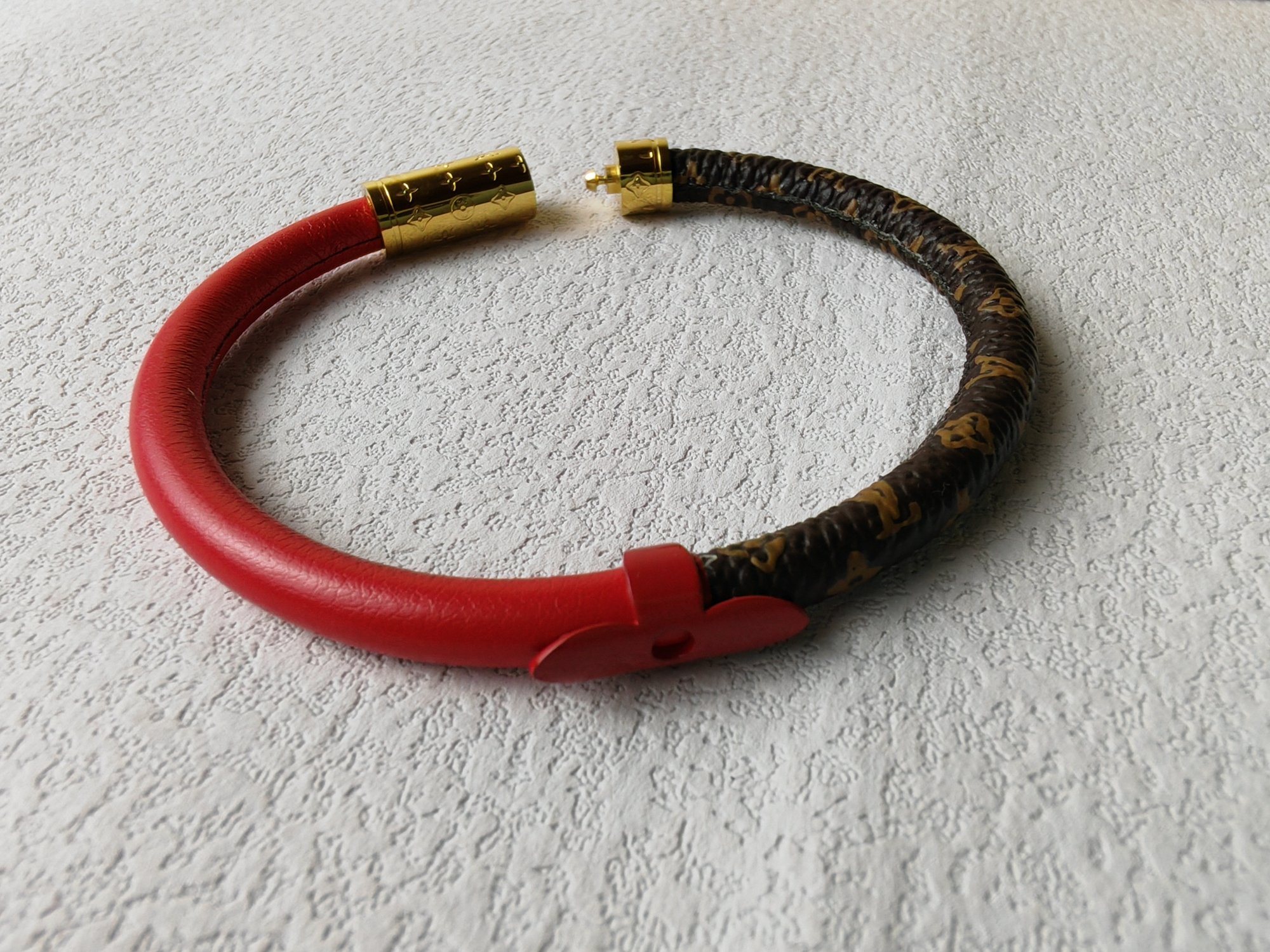ルイヴィトン レザー コード ブレスレット レッド レザー コード 画像 5