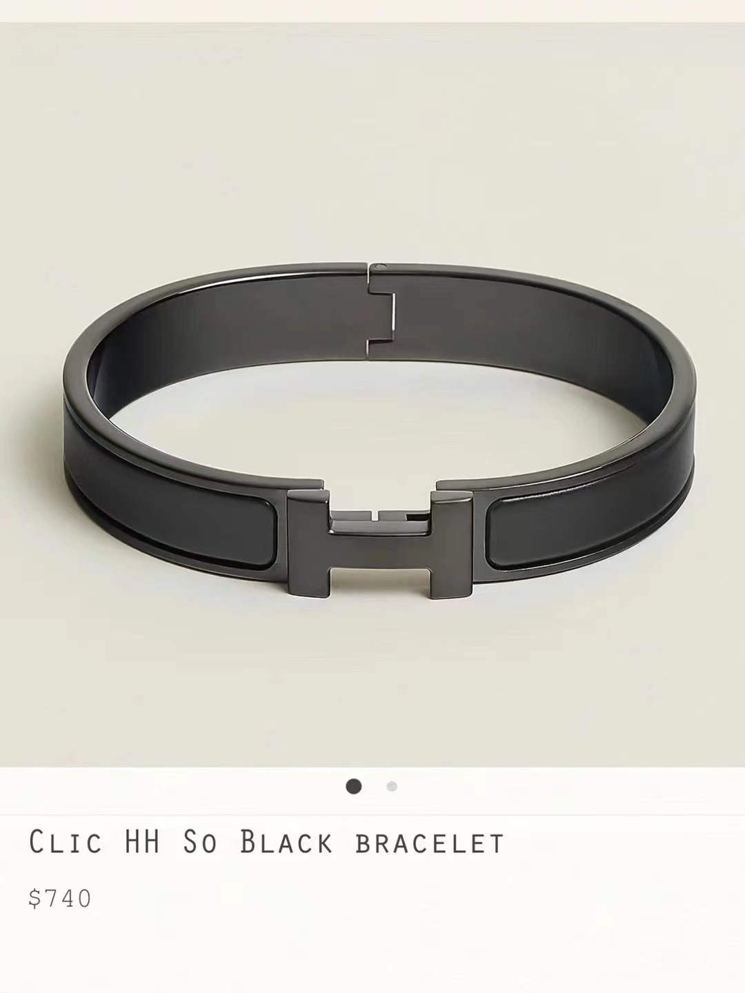 エルメス ロゴ レター エナメル ブレスレット ブラック 画像 9
