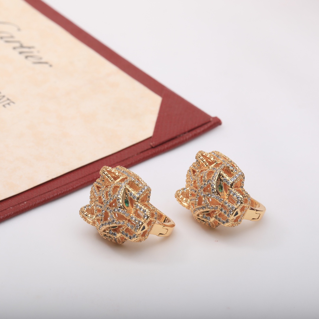 カルティエ パンテール パンサー ピアス イエローゴールド ブラック 画像 6