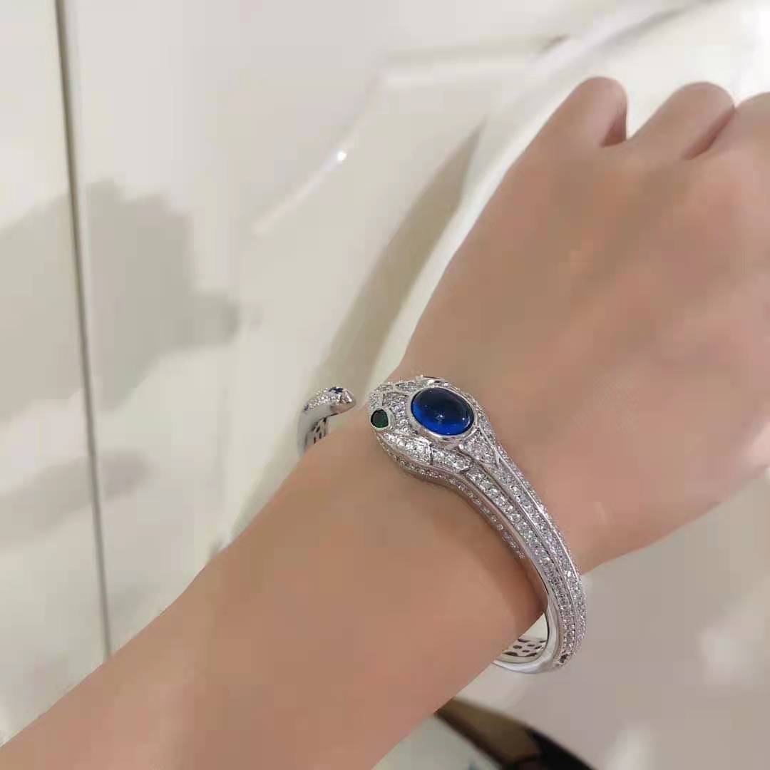ブルガリ ブレスレット ローズゴールド イエローゴールド ブルーストーン セルペンティ 詳細画像 3