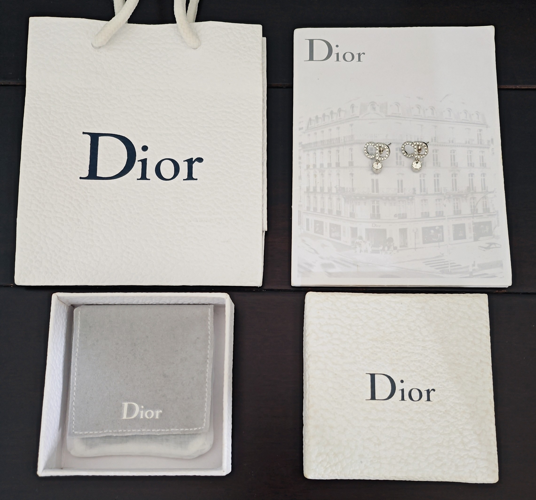 ディオール ロゴ レター ピアス イエローゴールド シルバー シルバー CD スタッド 画像 4