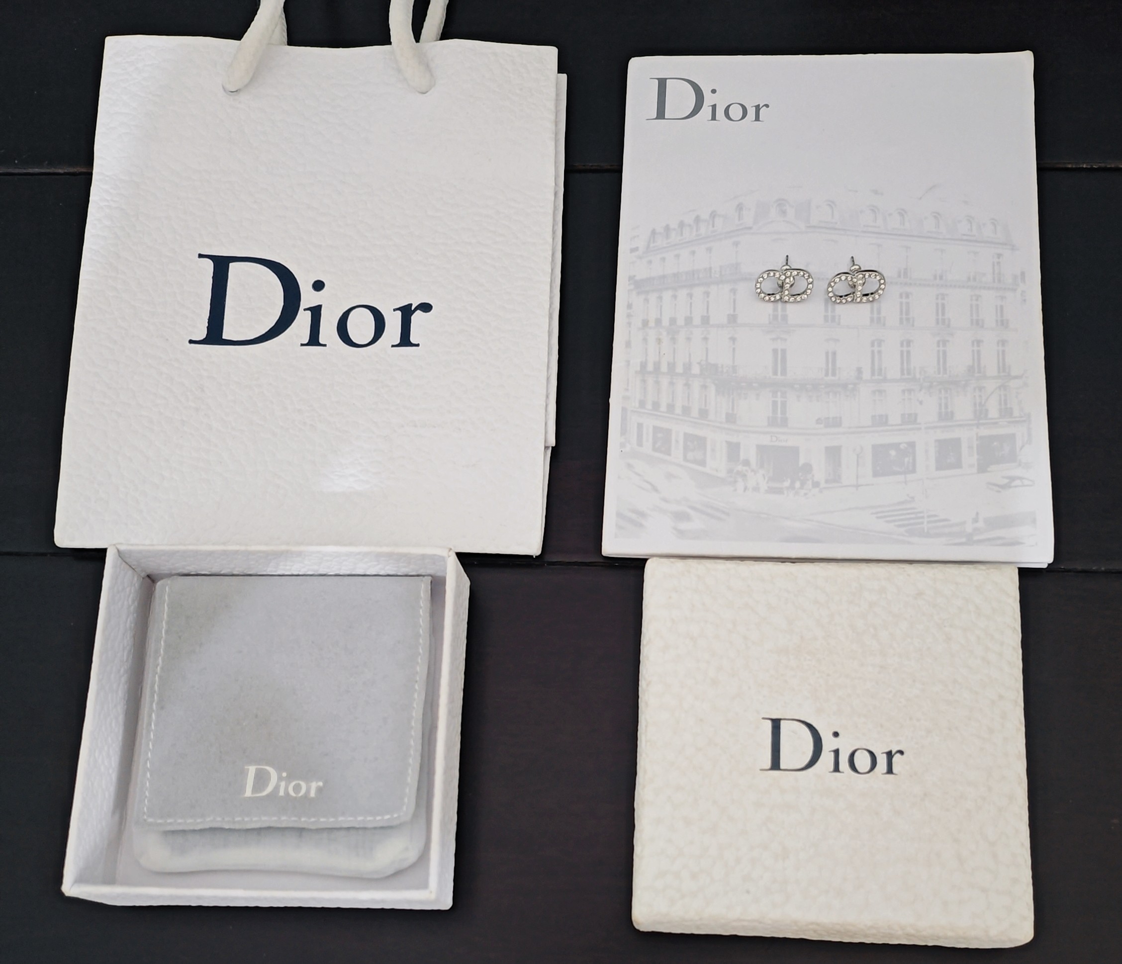 ディオール ロゴ レター ピアス イエローゴールド シルバー シルバー ゴールド CD 画像 4