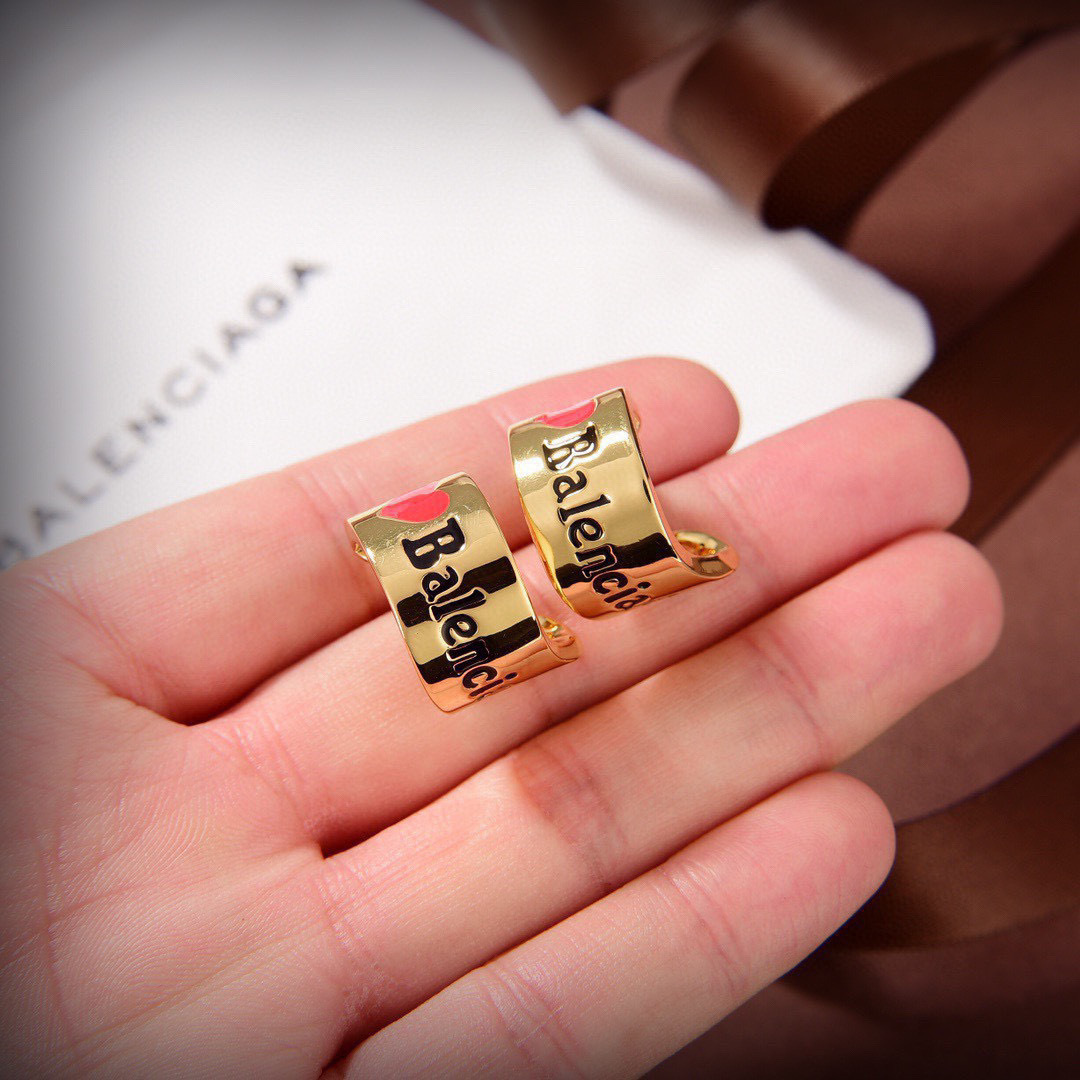 バレンシアガ ピアス ゴールド BB フープ 画像 4