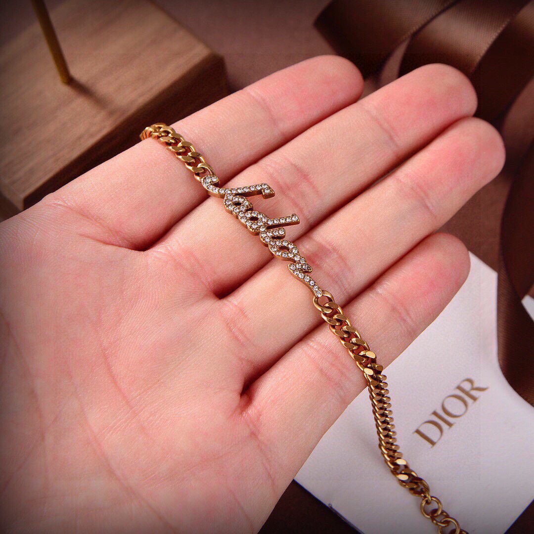 ディオール ロゴ レター ブレスレット イエローゴールド JAdior チェーン 画像 6