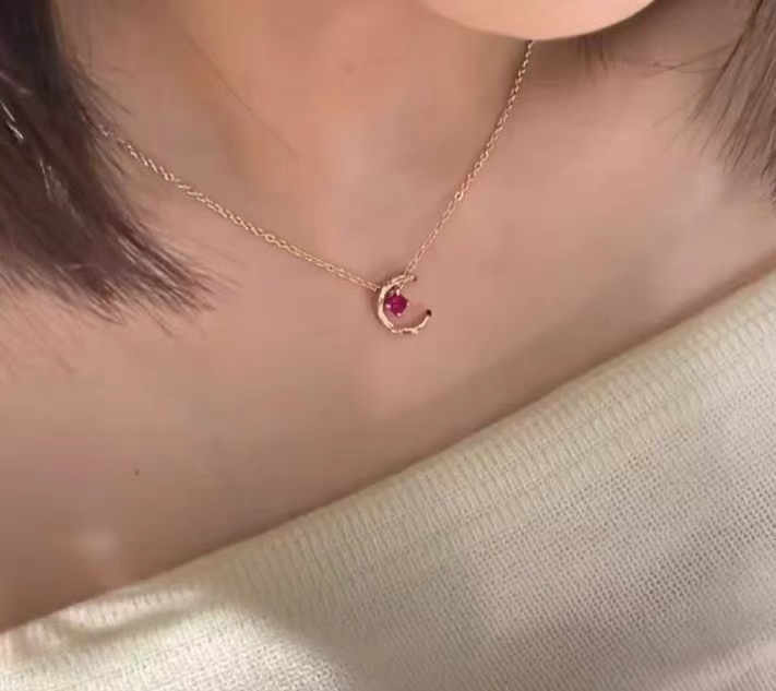 シャネル ネックレス レッドストーン ペンダント 画像 4
