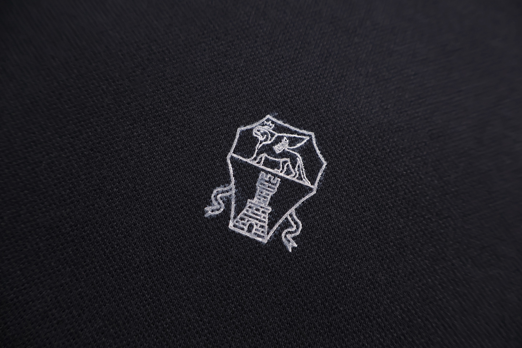 ブルネロ クチネリ ロゴ刺繍 ポプリン ポロシャツ ブラック 画像 5