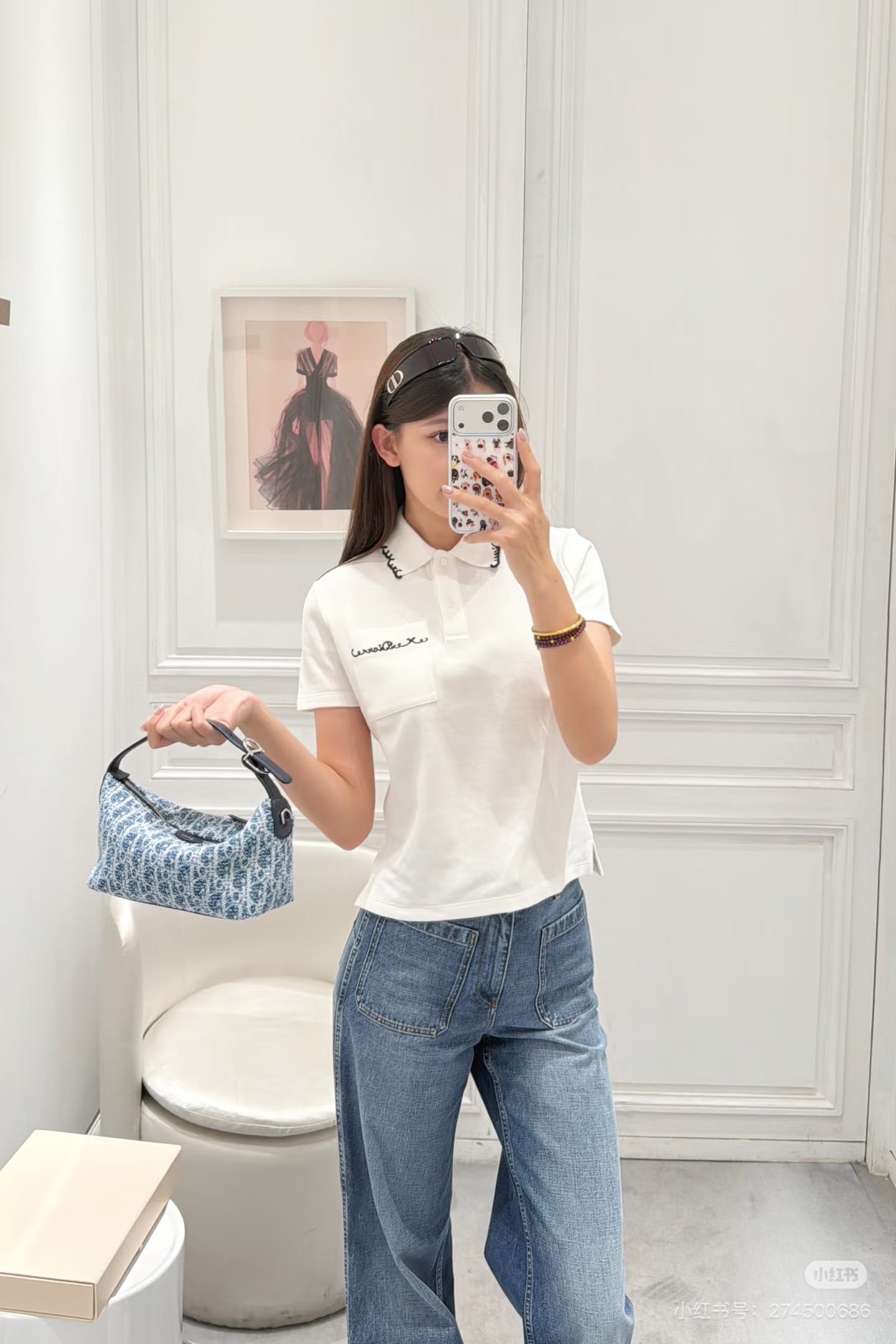 ディオール マザーオブパール カラー Tシャツ ホワイト 26FW 詳細画像 3