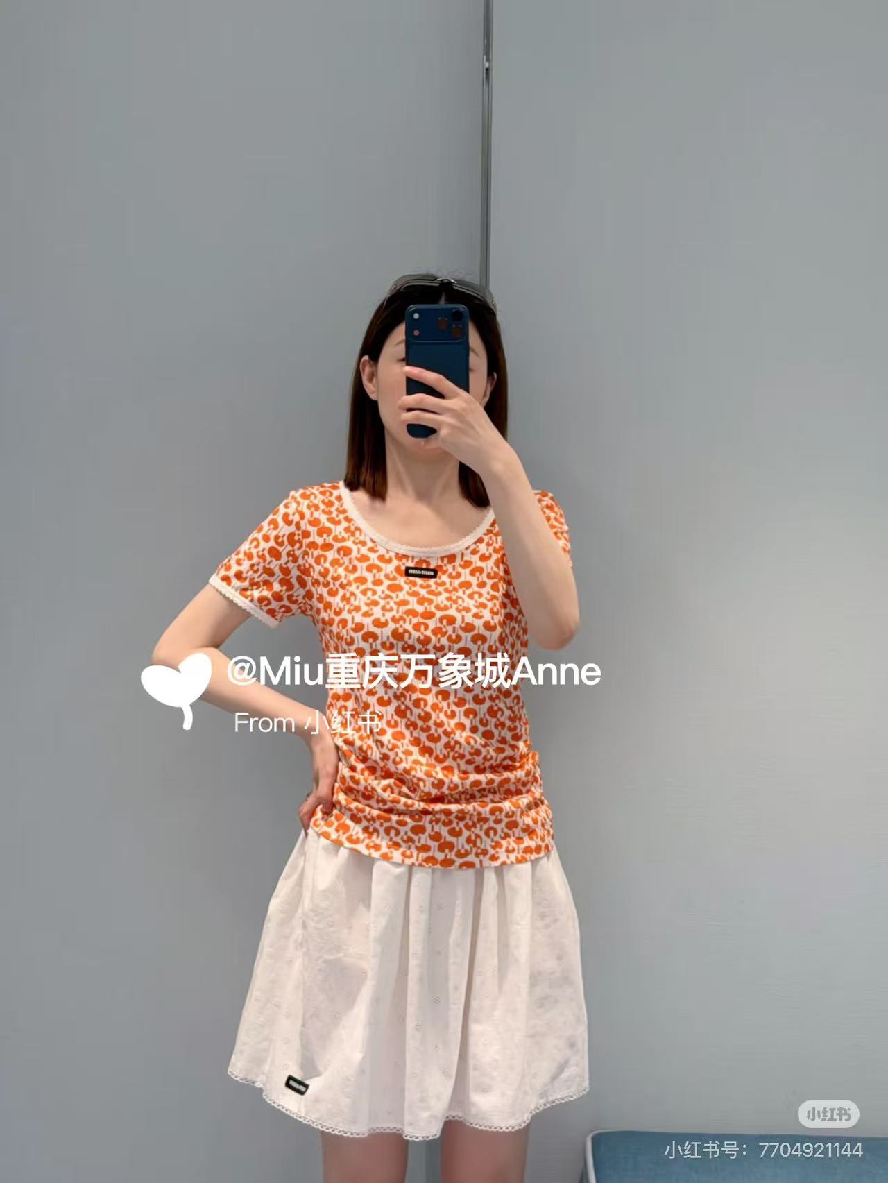 ミュウミュウ フローラルプリント Tシャツ マルチカラー 詳細画像 1