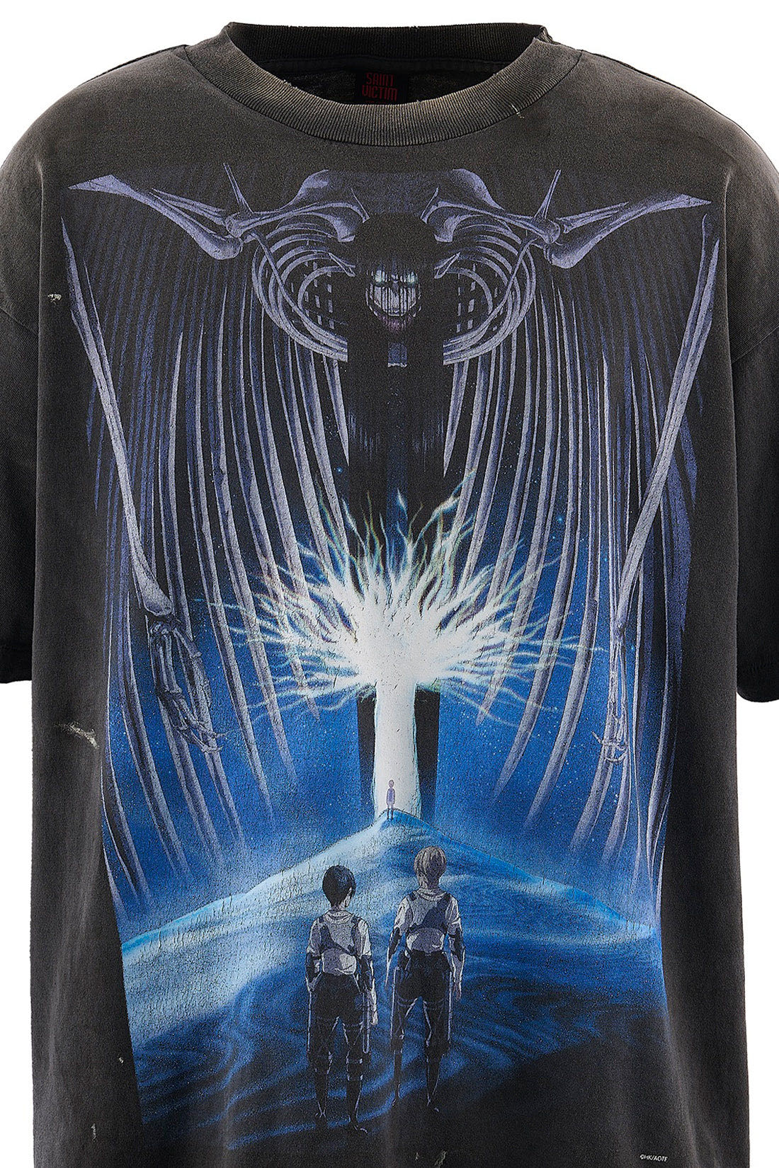 セント マイケル x 進撃の巨人 AOT_SS Tシャツ ブラック 詳細画像 3